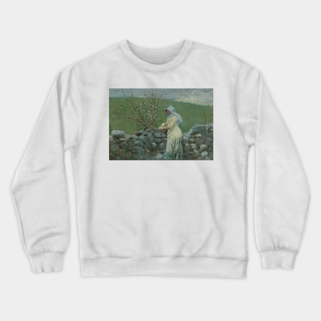 Peach Blossoms by Winslow Homer Crewneck Sweatshirt by Classic Art Stall